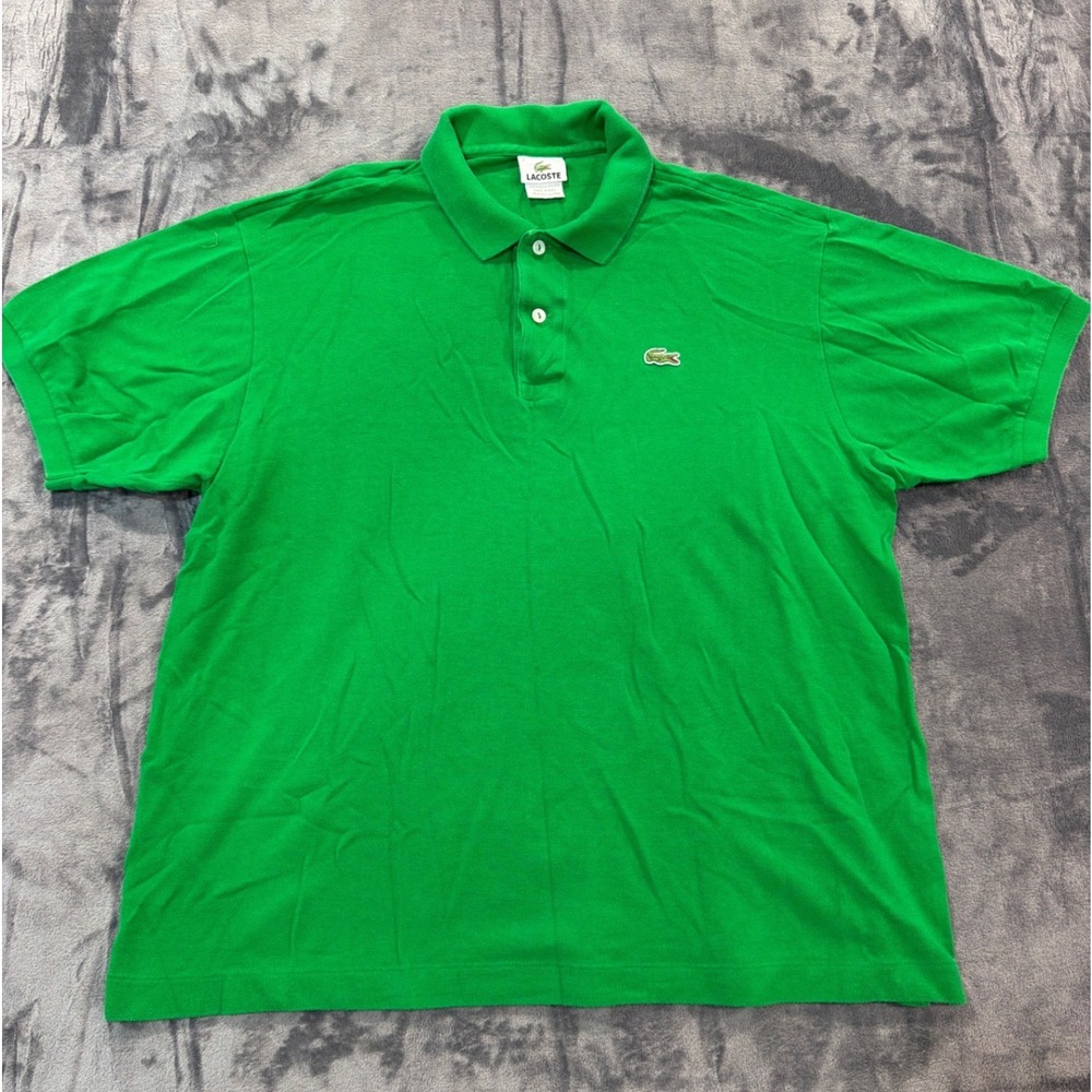Lacoste Polo Shirt Mens Green Short Sleeve Pique Size 7 XXL